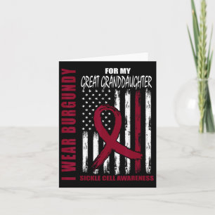 Burgundy Great Granddaughter Sickle Cell Awareness Card
