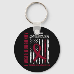 Burgundy Great Granddaughter Sickle Cell Awareness Key Ring