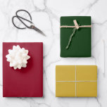 Burgundy Green Gold Wrapping Paper Sheet<br><div class="desc">A trio of assorted wrapping paper sheets that include burgundy wrapping paper,  dark green wrapping paper and gold wrapping paper. Great for holiday gifts,  Fall gifts and more.</div>