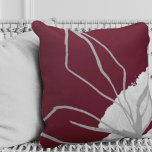 Burgundy & Grey Watercolor Botanical Leaves Cushion<br><div class="desc">Modern throw pillow features a minimalist artistic watercolor botanical leaf design in a burgundy and grey colour palette. This artistic composition is constructed from a simple illustration of organic leaves with a simple watercolor Memphis style design element in the lower right hand corner; a stylish botanical design. The grey design...</div>