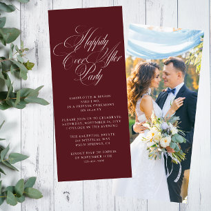 Burgundy Happily Ever After Photo Reception Invitation