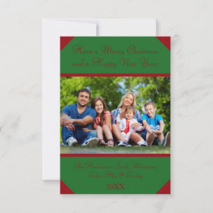 Burgundy & Hunter Photo - 3x5 Christmas Card