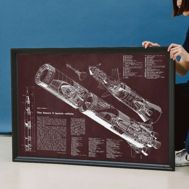 Burgundy I Saturn V Infographic Poster (Creator Uploaded)