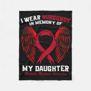 Burgundy In Memory Of Daughter Multiple Myeloma Aw Fleece Blanket