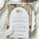Burgundy Insert INFO Gold Vintage Art Nouveau Foil Holiday Postcard<br><div class="desc">Burgundy Gold Art Nouveau Vintage wedding INFO card by Alphonse Mucha in a floral, romantic, and whimsical design. Victorian flourishes complement classic art deco fonts. Please enter your custom information, and you're done. If you wish to change the design further, click the blue "Customise It" button. Thank you so much...</div>