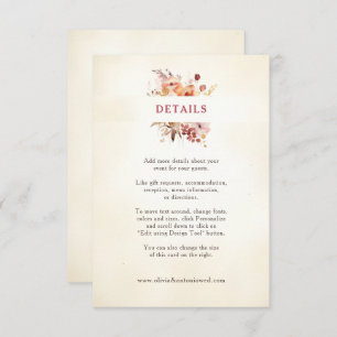 Burgundy & Ivory Elegant Floral  Enclosure Card