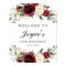 Burgundy Ivory Floral Birthday Party Welcome Sign