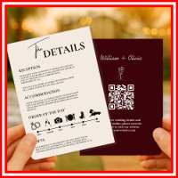Burgundy & Ivory Formal Wedding Order of Events QR