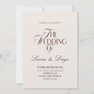 Burgundy Ivory Wedding Luxury Invitation