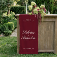 Burgundy & Ivory Wedding Welcome Sign Vinil Banner