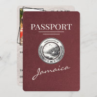 Burgundy Jamaica Passport Save The Date