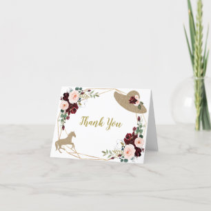 Burgundy Kentucky Derby Thank You Card