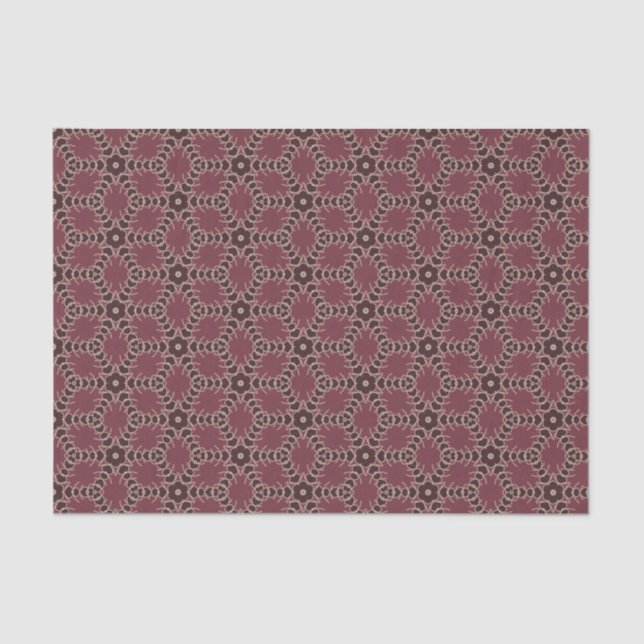 Burgundy Lace Prairie Bloom Dismal Folk Floral Tissue Paper (Front)