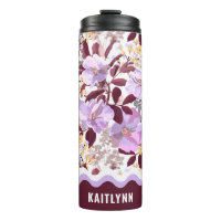 Burgundy Leaves Purple Floral Pattern Personalised