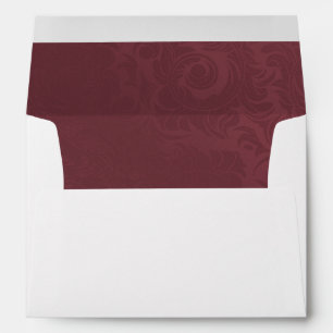Burgundy Lined Autumn Wedding Envelope