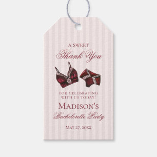 Burgundy Lingerie Shower Bachelorette Bridal Favou Gift Tags