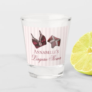 Burgundy Lingerie Shower Bachelorette Party Favour Shot Glass