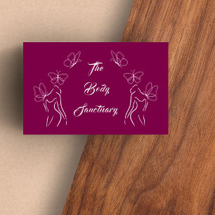 Burgundy Logo Women Body Care Business Card