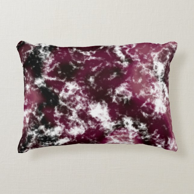 Burgundy Marble Abstract Decorative Cushion (Front)