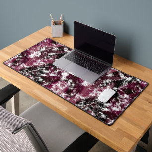 Burgundy Marble Abstract Desk Mat