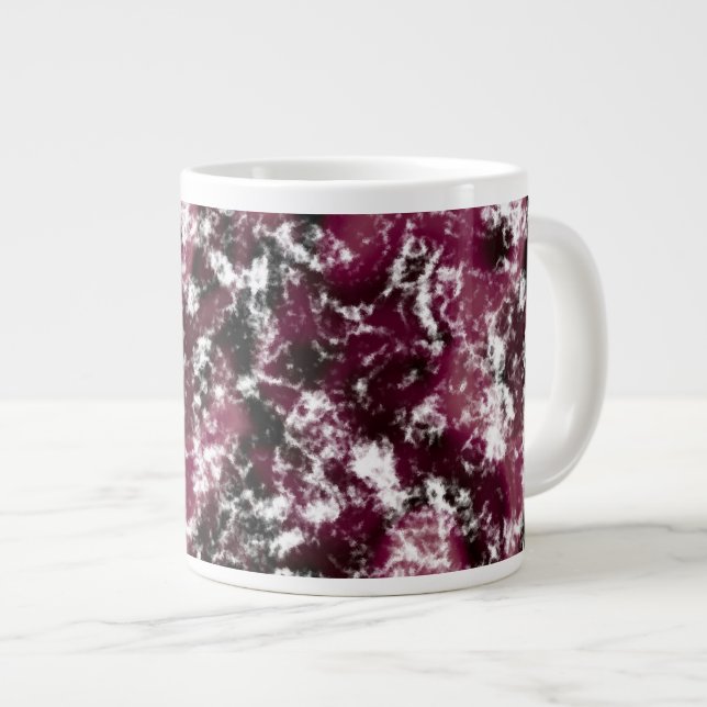 Burgundy Marble Abstract Large Coffee Mug (Front Right)