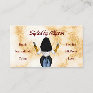 Burgundy Marble Hair Stylist Business Card