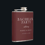 Burgundy Maroon Classic Mens Bachelor Party Gift Hip Flask<br><div class="desc">Burgundy Maroon Classic Mens Bachelor Party Gift Flask

Follow our store for lots more invitations and designs</div>