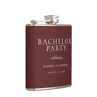 Burgundy Maroon Classic Mens Bachelor Party Gift Hip Flask