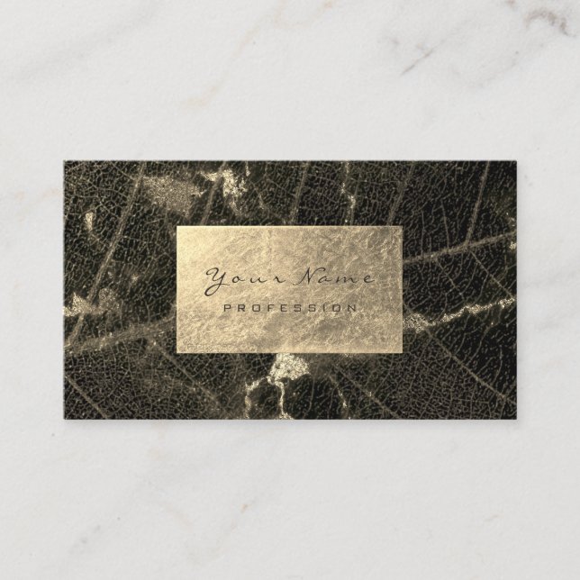 Burgundy Maroon Gold Sepia Marble Foil Botanical Business Card (Front)