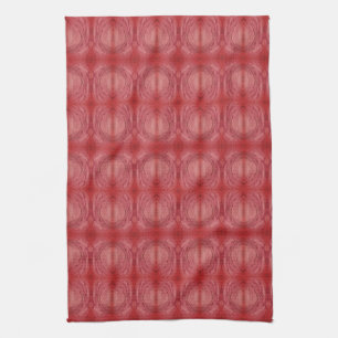 Burgundy Maroon Pattern Faux Batik Kitchen Towels