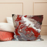 Burgundy Maroon Red Grey Abstract Art Marble Cushion<br><div class="desc">This design was created from my one-of-a-kind fluid acrylic painting. It may be personalised by clicking the customise button and adding a name, initials or your favourite words. Contact me at colorflowcreations@gmail.com if you with to have this design on another product. Purchase my original abstract acrylic painting for sale at...</div>