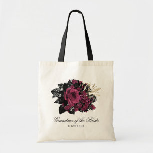 Burgundy - Marsala and Gold Grandma of the Bride Tote Bag