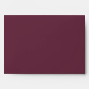 Burgundy Marsala and White Return Address Wedding Envelope
