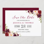 Burgundy Marsala Floral Chic Wedding Save the Date<br><div class="desc">*** See Matching Items: https://zazzle.com/collections/119552305648576390 *** ||| Personalise this "Burgundy Marsala Floral Chic Wedding Save the Date Card" to announce your wedding date to family and friends! You can easily customise it to match your wedding colours, styles and theme. (1) For further customisation, please click the "customise further" link and...</div>