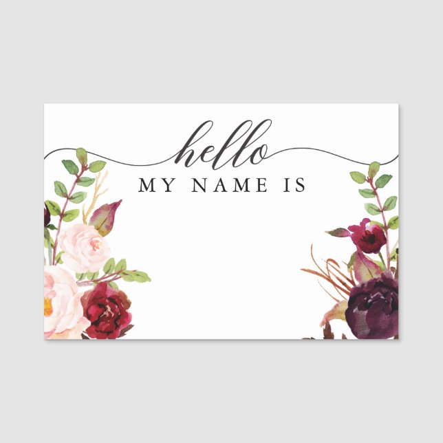 Burgundy Marsala Name Tag (Front)