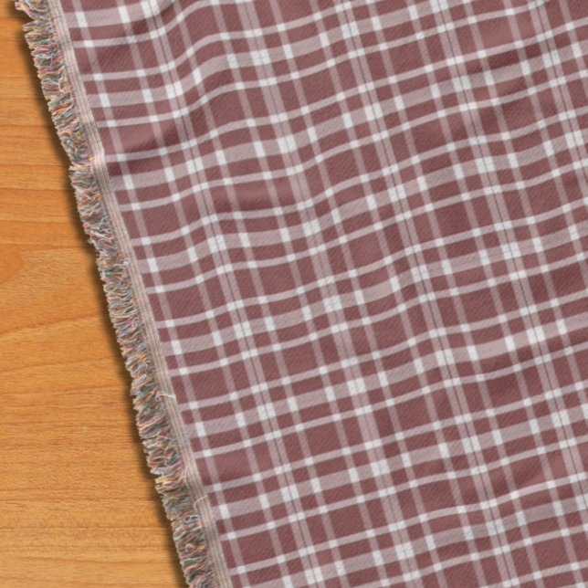Burgundy Marsala Plaid Throw Blanket (Creator Uploaded)