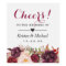 Burgundy Marsala Red Floral Cheers To The Wedding