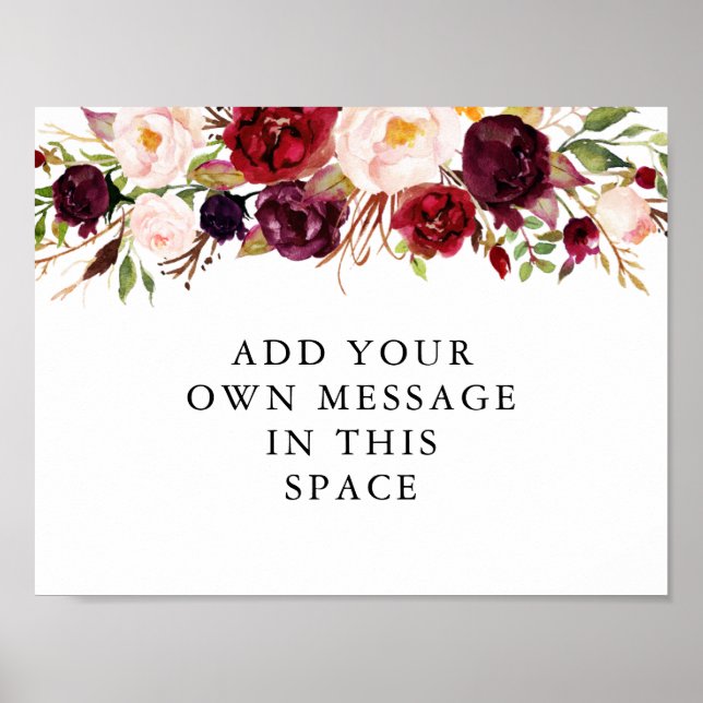 Burgundy Marsala Vinyl Custom Sign (Front)