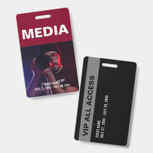 Burgundy   Media All Access Pass Event ID Badge