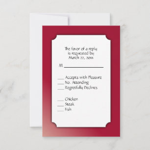 Burgundy Menu Choice Wedding RSVP