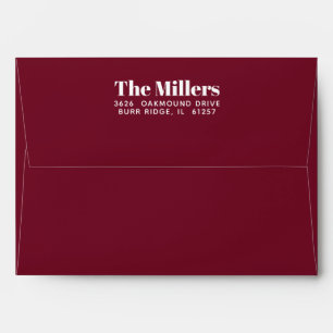 Burgundy Merlot Red Address Template Holiday Envelope