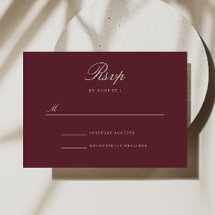 Burgundy Merlot Reply Response Wedding RSVP Card