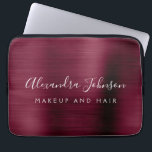 Burgundy Metallic - Monogram Business Professional Laptop Sleeve<br><div class="desc">Modern Burgundy Faux Metallic Stainless Elegant Monogram Promotional Laptop Bag or Sleeve Promotional (promo) advertisement Case. This classy professional business computer case can be customised to include your monogrammed name and job title profession or position.</div>