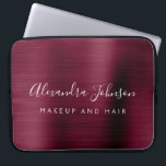 Burgundy Metallic - Monogram Business Professional Laptop Sleeve<br><div class="desc">Modern Burgundy Faux Metallic Stainless Elegant Monogram Promotional Laptop Bag or Sleeve Promotional (promo) advertisement Case. This classy professional business computer case can be customised to include your monogrammed name and job title profession or position.</div>