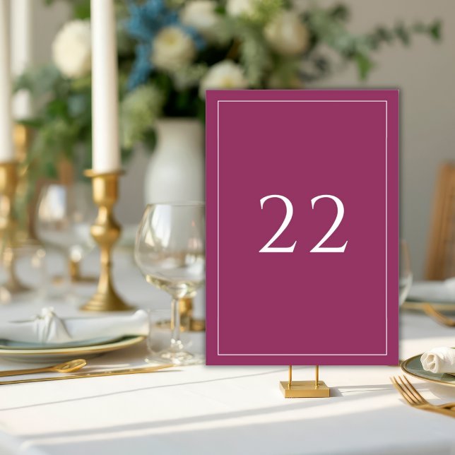 Burgundy Minimalist Elegant Wedding  Table Number (Creator Uploaded)