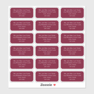 Burgundy Minimalist Guest Mailing List Simple