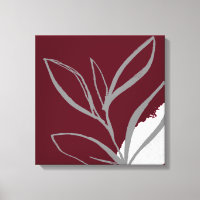 Burgundy Minimalist Watercolor Leaves