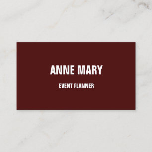 Burgundy Modern Bold Bright Colourful Wine Red Coo Business Card