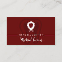 Burgundy Modern Dentist Tooth