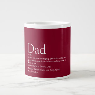 Burgundy Modern Fun Cool Dad Father Definition Large Coffee Mug